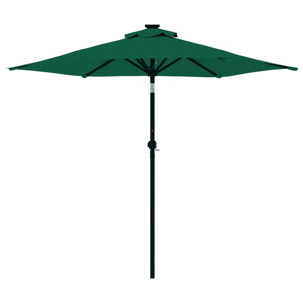 Parasol met LED's en stalen paal 225x225x212 cm groen - AllerleiShop