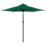 Parasol met LED's en stalen paal 225x225x212 cm groen - AllerleiShop