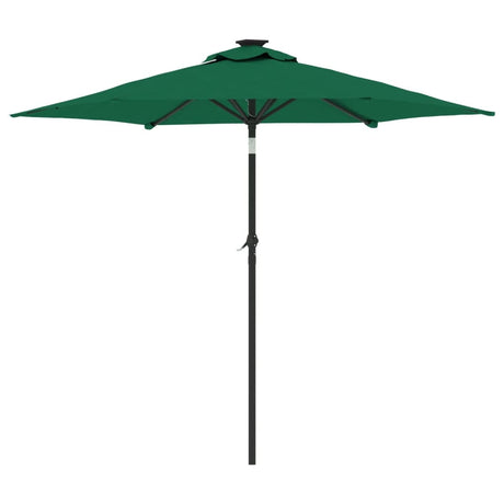 Parasol met LED's en stalen paal 225x225x212 cm groen - AllerleiShop