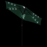 Parasol met LED's en stalen paal 225x225x212 cm groen - AllerleiShop