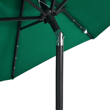 Parasol met LED's en stalen paal 225x225x212 cm groen - AllerleiShop