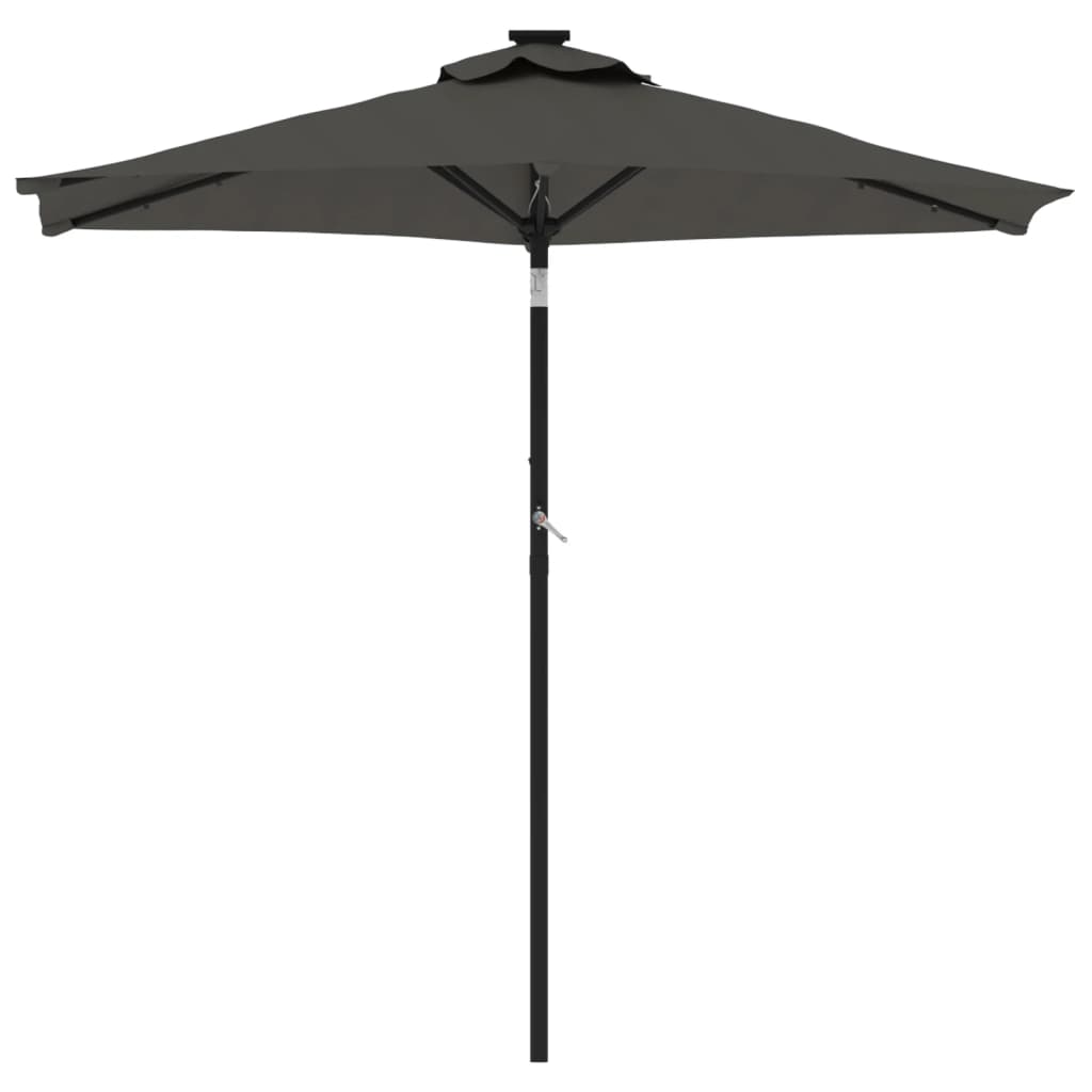 Parasol met LED's en stalen paal 225x225x212cm antracietkleurig - AllerleiShop