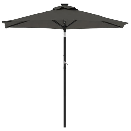 Parasol met LED's en stalen paal 225x225x212cm antracietkleurig - AllerleiShop