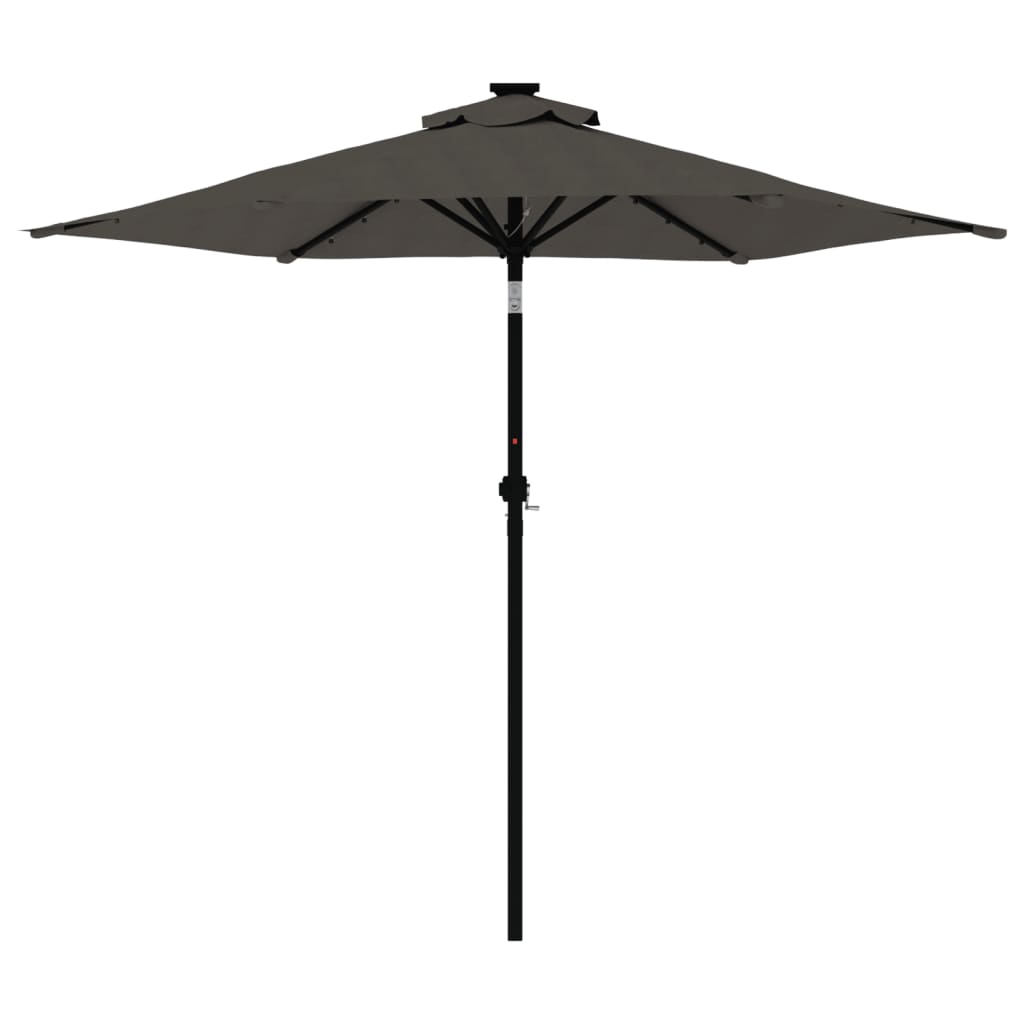 Parasol met LED's en stalen paal 225x225x212cm antracietkleurig - AllerleiShop