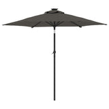 Parasol met LED's en stalen paal 225x225x212cm antracietkleurig - AllerleiShop