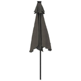 Parasol met LED's en stalen paal 225x225x212cm antracietkleurig - AllerleiShop