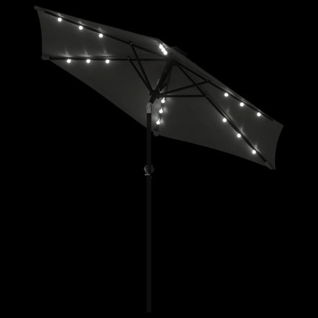 Parasol met LED's en stalen paal 225x225x212cm antracietkleurig - AllerleiShop