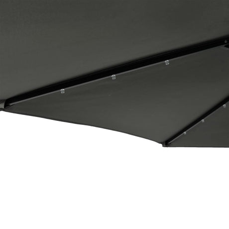 Parasol met LED's en stalen paal 225x225x212cm antracietkleurig - AllerleiShop