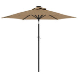 Parasol met LED's en stalen paal 225x225x212 cm taupe - AllerleiShop