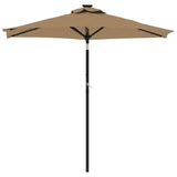 Parasol met LED's en stalen paal 225x225x212 cm taupe - AllerleiShop