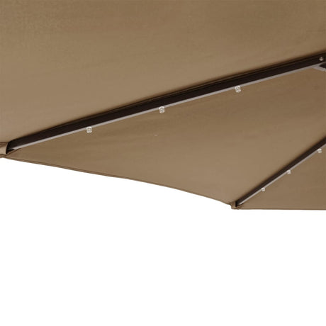 Parasol met LED's en stalen paal 225x225x212 cm taupe - AllerleiShop