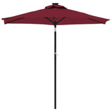 Parasol met LED's en stalen paal 225x225x212 cm bordeauxrood - AllerleiShop