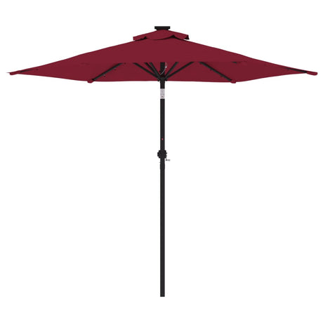 Parasol met LED's en stalen paal 225x225x212 cm bordeauxrood - AllerleiShop