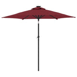 Parasol met LED's en stalen paal 225x225x212 cm bordeauxrood - AllerleiShop