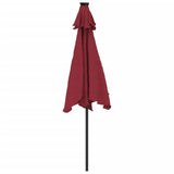 Parasol met LED's en stalen paal 225x225x212 cm bordeauxrood - AllerleiShop