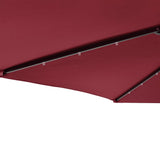 Parasol met LED's en stalen paal 225x225x212 cm bordeauxrood - AllerleiShop