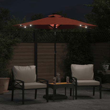 Parasol met LED's en stalen paal 225x225x212 cm terracotta - AllerleiShop