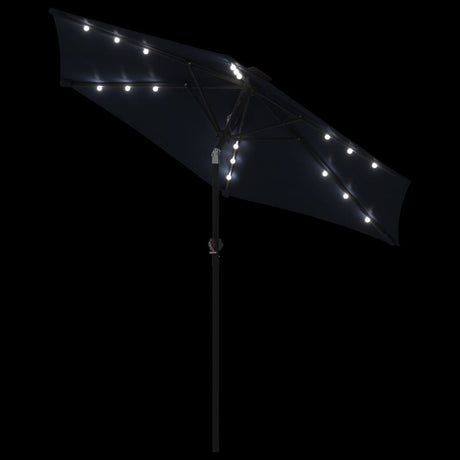 Parasol met LED's en stalen paal 225x225x212 cm zwart - AllerleiShop