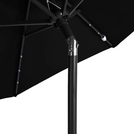 Parasol met LED's en stalen paal 225x225x212 cm zwart - AllerleiShop