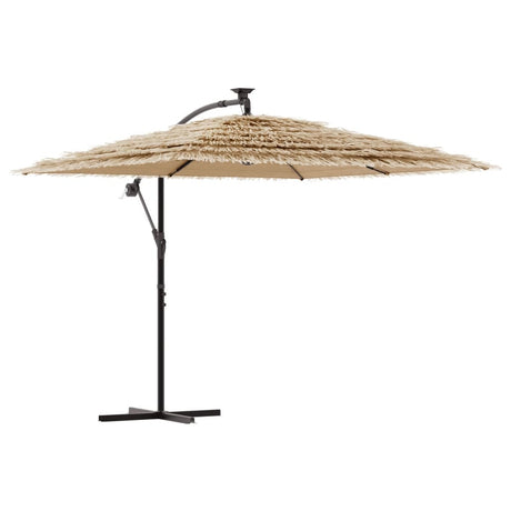 Parasol met LED's en stalen paal 246x246x230 cm bruin - AllerleiShop