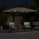 Parasol met LED's en stalen paal 269x269x235 cm bruin - AllerleiShop