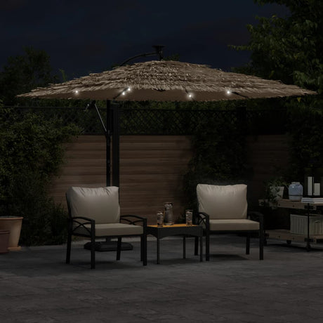 Parasol met LED's en stalen paal 269x269x235 cm bruin - AllerleiShop