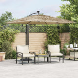 Parasol met LED's en stalen paal 269x269x235 cm bruin - AllerleiShop