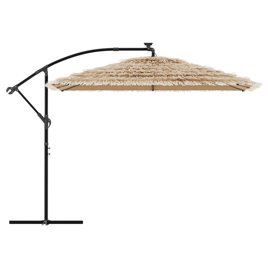 Parasol met LED's en stalen paal 290x290x238 cm bruin - AllerleiShop