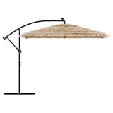 Parasol met LED's en stalen paal 290x290x238 cm bruin - AllerleiShop