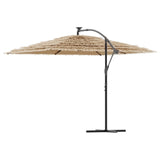 Parasol met LED's en stalen paal 290x290x238 cm bruin - AllerleiShop