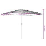 Parasol met stalen paal 300x200x250 cm bruin - AllerleiShop