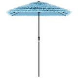 Parasol met stalen paal 300x200x250 cm blauw - AllerleiShop