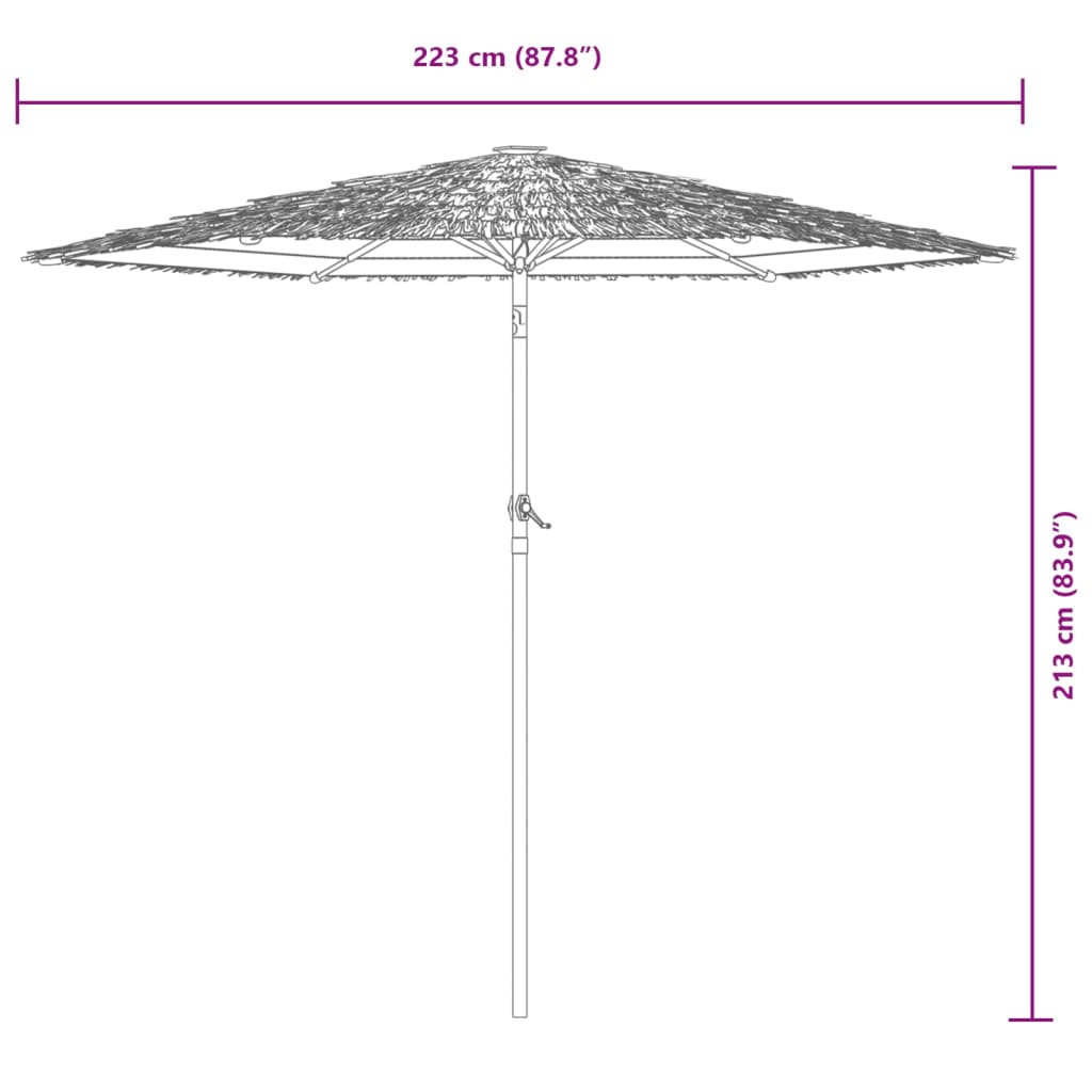 Parasol met stalen paal 223x223x213 cm bruin - AllerleiShop