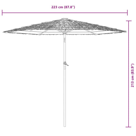 Parasol met stalen paal 223x223x213 cm blauw - AllerleiShop