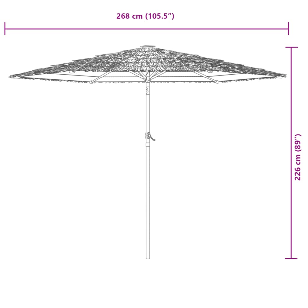 Parasol met stalen paal 268x268x226 cm blauw - AllerleiShop