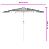 Parasol met stalen paal 268x268x226 cm blauw - AllerleiShop