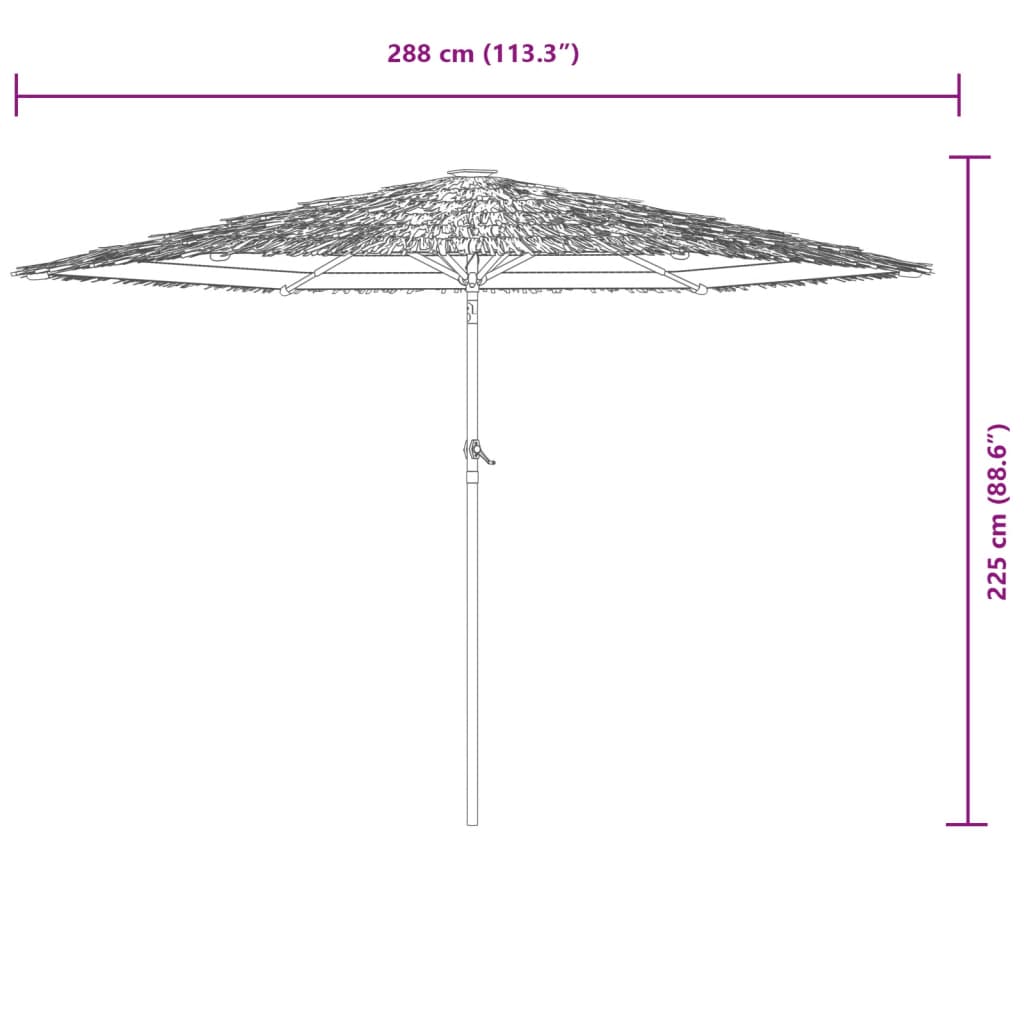 Parasol met stalen paal 288x288x225 cm bruin - AllerleiShop