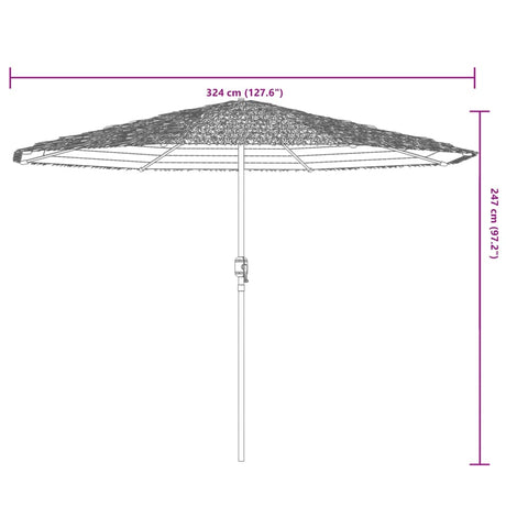 Parasol met stalen paal 324x324x247 cm bruin - AllerleiShop