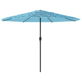 Parasol met stalen paal 324x324x247 cm blauw - AllerleiShop