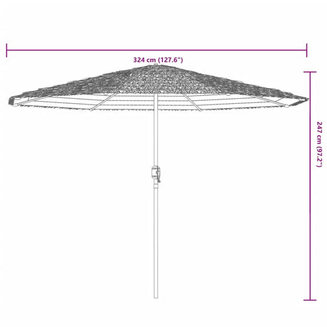 Parasol met stalen paal 324x324x247 cm blauw - AllerleiShop