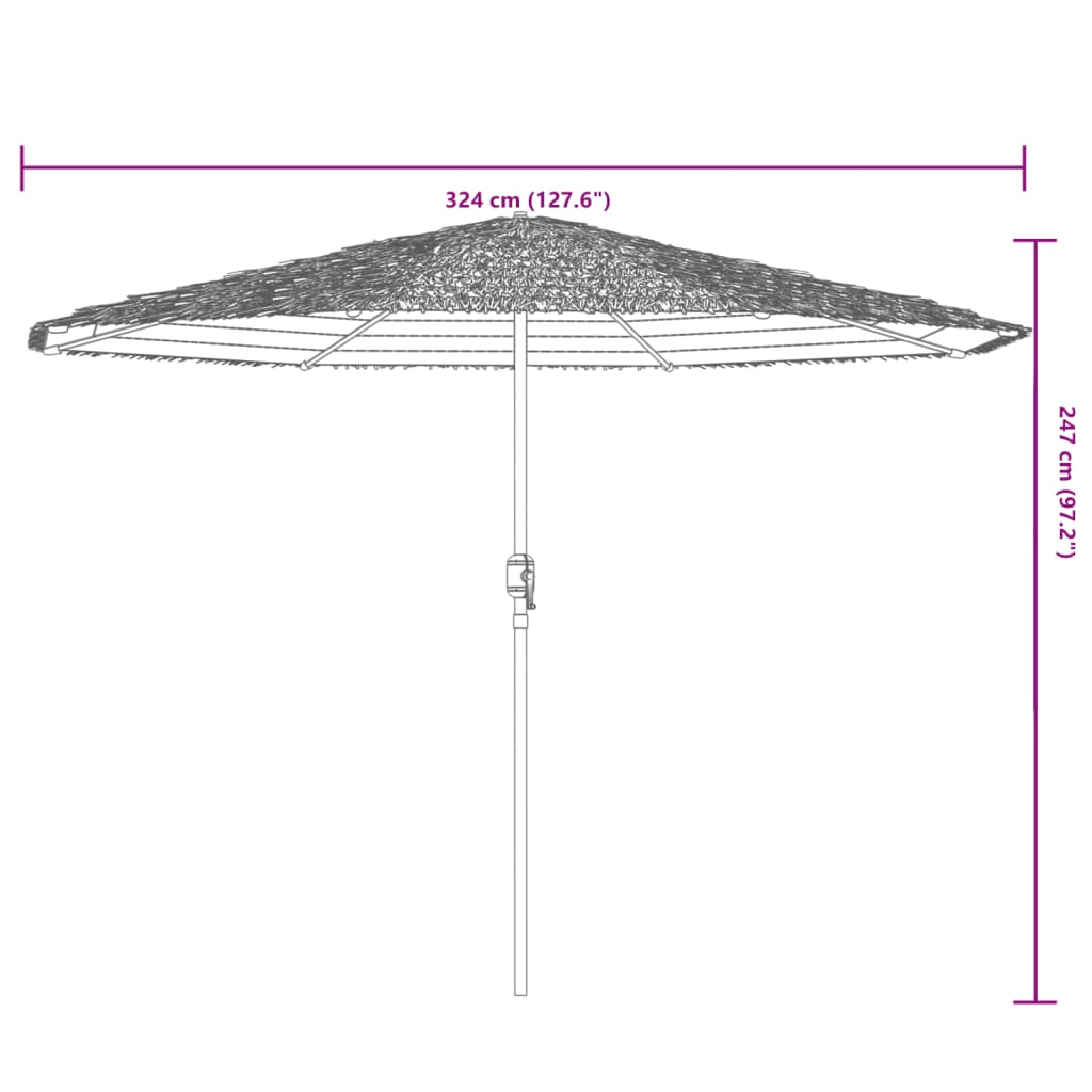 Parasol met stalen paal 324x324x247 cm wit - AllerleiShop