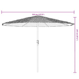 Parasol met stalen paal 324x324x247 cm wit - AllerleiShop