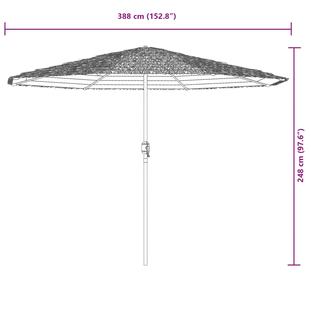 Parasol met stalen paal 388x388x248 cm bruin - AllerleiShop