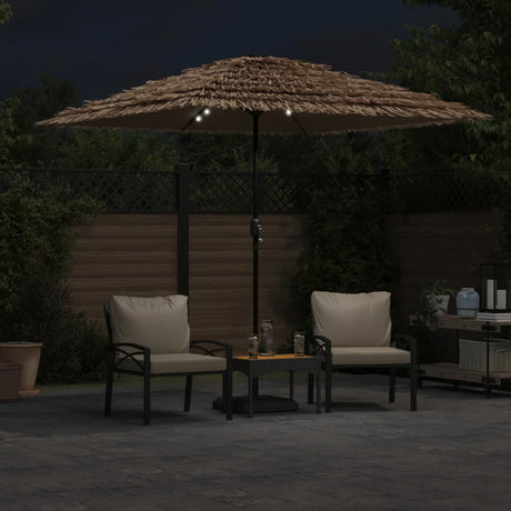 Parasol met LED's en stalen paal 248x248x248 cm bruin - AllerleiShop