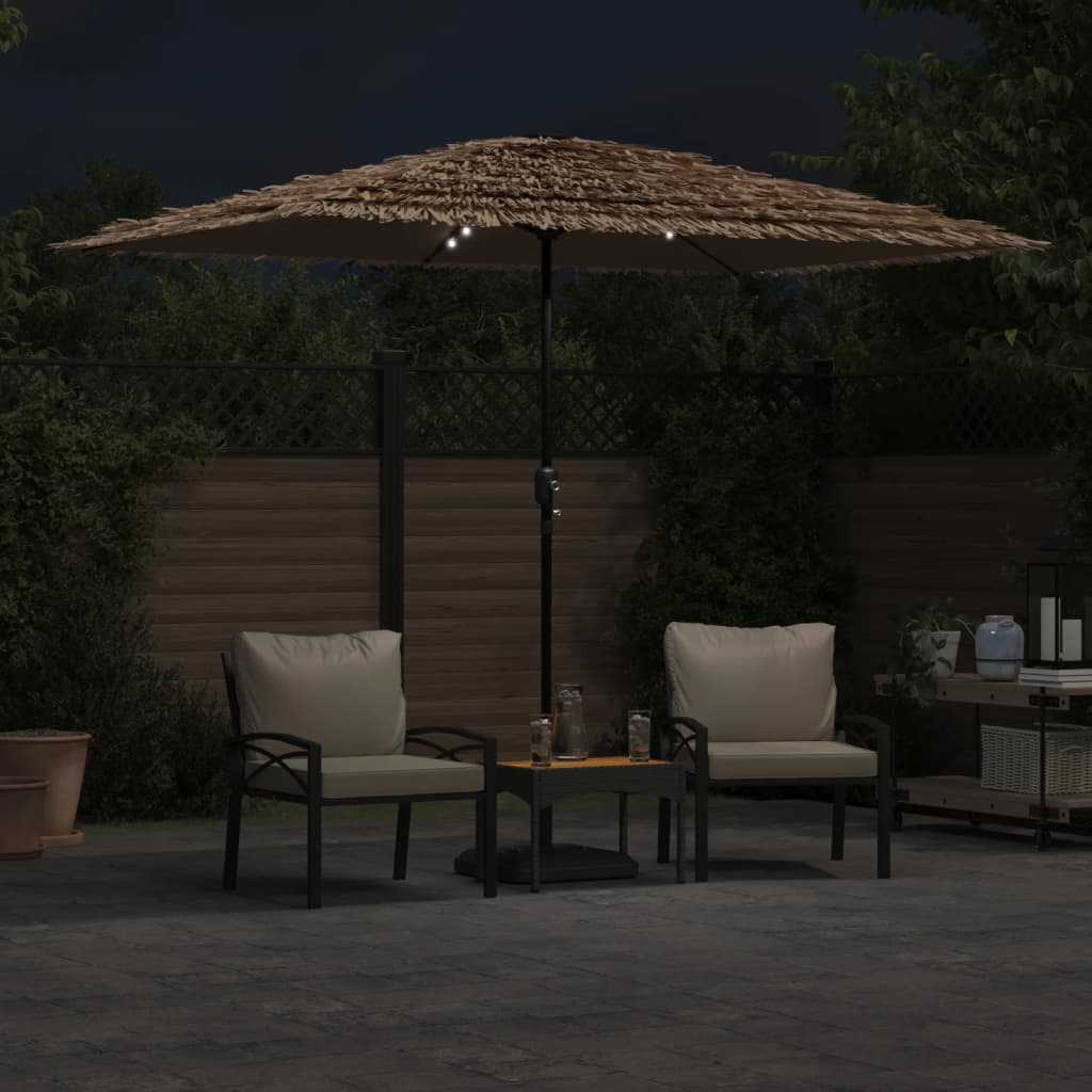 Parasol met LED's en stalen paal 300x200x250 cm bruin - AllerleiShop