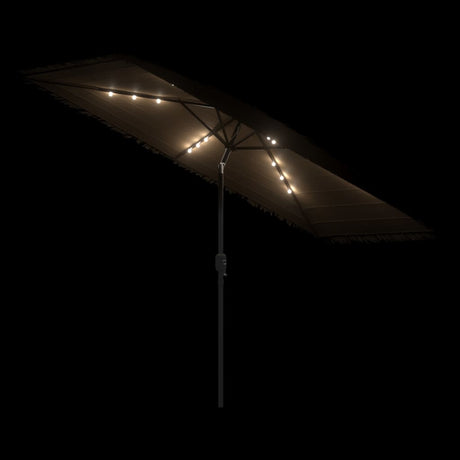 Parasol met LED's en stalen paal 300x200x250 cm bruin - AllerleiShop