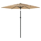 Parasol met LED's en stalen paal 223x223x213 cm bruin - AllerleiShop