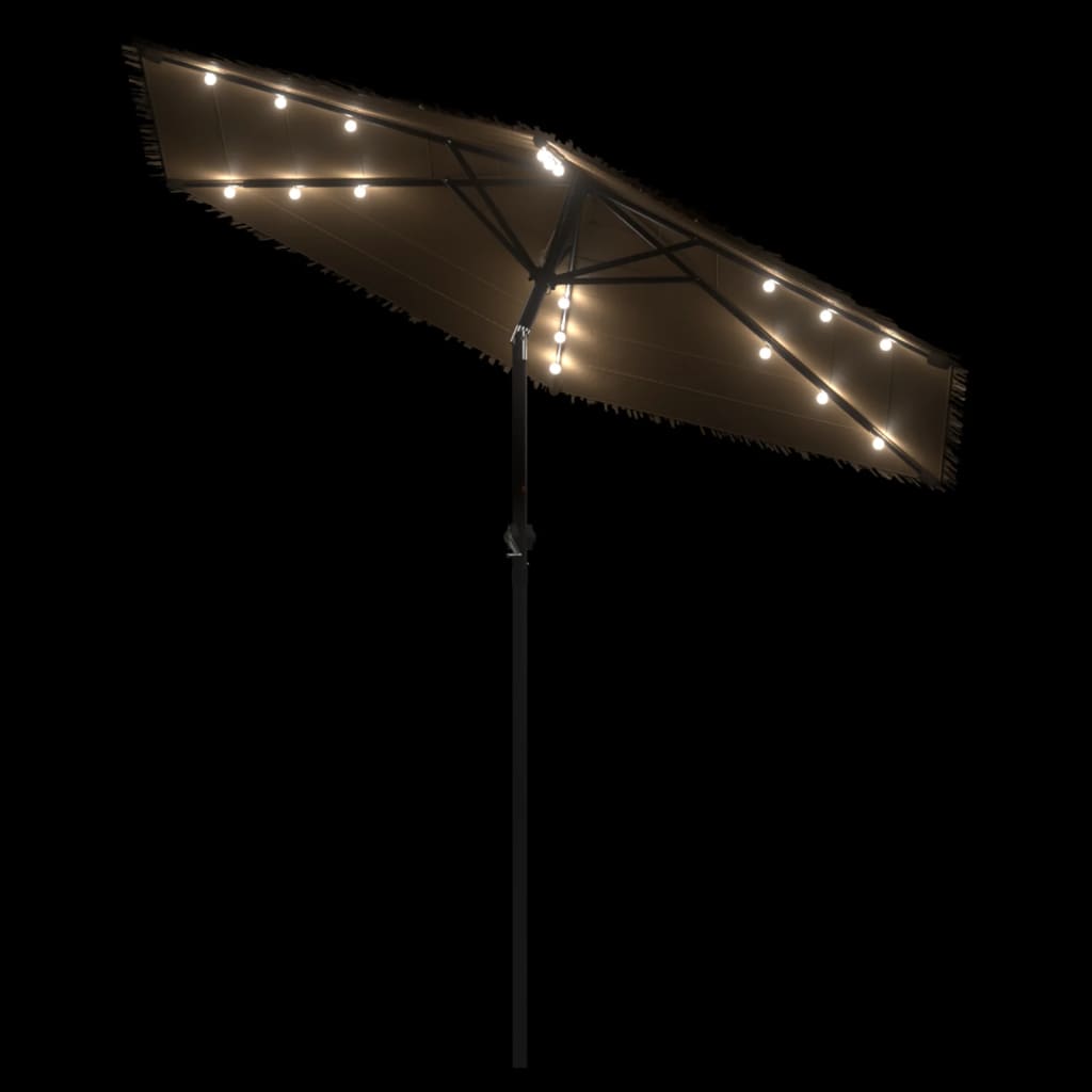 Parasol met LED's en stalen paal 223x223x213 cm bruin - AllerleiShop