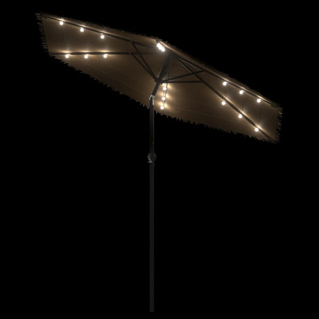 Parasol met LED's en stalen paal 223x223x213 cm bruin - AllerleiShop