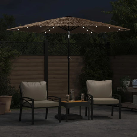 Parasol met LED's en stalen paal 268x268x226 cm bruin - AllerleiShop